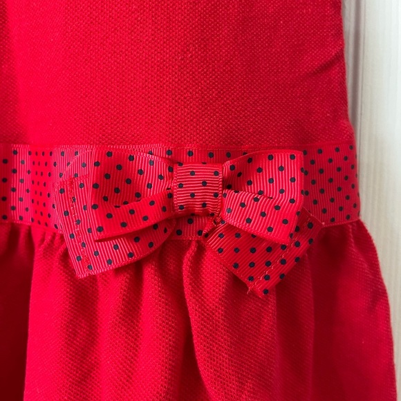 Girls Nautica 6x drop waist polo dress with polka dot ribbon, new without tags - Picture 4 of 9
